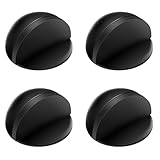 peiqiup Fermaporta in acciaio inox autoadesivo (4 pezzi), Fermaporta autoadesivo, Fermaporta Adesivo Non Perforato con Paraurti in Gomma, Per balconi, pavimenti duri, Nero