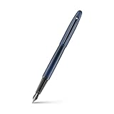 Sheaffer VFM E9429 - Penna stilografica blu opaco con finiture nere con PVD, pennino fine con convertitore, penna stilografica di alta qualità