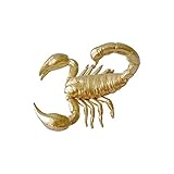 Pewery Mini statuetta di scorpione dorata, ornamento animale in metallo solido, mini scultura di scorpione per casa, ufficio, giardino, decorazione desktop