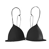 Bralette a Triangolo Elasticizzato Biadesivo per Vestiti Scollati Bretelle Reggiseno (Black, M)