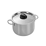 Barazzoni Scolaveloce ø22cm, Made in Italy, Acciaio Inox 18/10, Gas, 3 operazioni con Una Sola pentola (cuocere, scolare, condire), PFAS Free, Argento, 5.5 + litri
