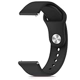 Wanme Cinturino a Sgancio Rapido 20mm 22mm, Cinturini in Silicone e Confortevole Traspirante con Fibbia Regolabile in Acciaio Inox per Smartwatch e Orologi (Nero)