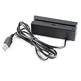Posunitech MSR100 Lettore di carte a banda magnetica USB, Lettore macchina POS per tessere, programmabili e integrazione con varie Localizzatori GPS, Nero
