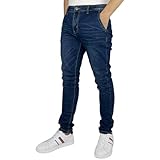 Gandy Jeans Uomo, 5 Tasche, Gamba Dritta, Pantalone Elasticizzato a Vita Alta, Slim Fit, LS773, Blu Scuro, 46