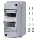 Quadro Elettrico Esterno 2 Moduli, IP65 Scatola Elettrica Con Accessori, Impermeabile Centralino per Esterni, Siti Industriali o in Altre Aree