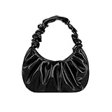 HSAJS Borsa Donna a Spalla Borsetta a Mano Pieghe Pelle PU Elegante Tote Shopper Bag Vintage per Ragazza