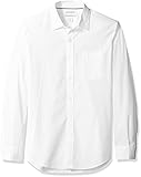 Amazon Essentials Camicia in Popeline a Maniche Lunghe Slim Uomo, Bianco, L