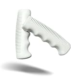 THINK ALOHA Coppia Manopole Bici Bianche con Scanalature Anti Scivolo - Stile Vintage Retro Universali Leggere - Impugnature Bici - Accessori Bici Vintage - Bici Graziella Olanda City Bike Epoca