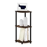 Furinno Turn-N-Tube Scaffale multiuso per espositore angolare a 3 livelli, Pino ambrato/Nero