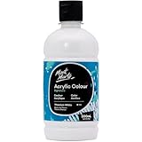 Mont Marte Colori Acrilici-Bianco Titanio, 16,9oz (500ml), finitura semi-opaca, adatta per tela, legno, tessuto, pelle, cartone, carta, MDF e artigianato