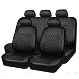 Set Coprisedili Auto in Pelle PU per Toyota Corolla 2011-2025, Anteriori e Posteriori Auto Interni Accessori Coprisedili Auto in Pelle Impermeabile,A/Black
