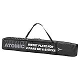 ATOMIC DOUBLE SKI BAG, Borsa da Sci, 205 x 24 x 20.5 cm, Lunghezza Regolabile, Poliestere, Unisex Adulto, Nero/Grigio