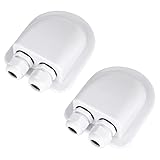 Pressacavo Doppio Ingresso,Vegena 2 Pezzi Passacavo Solare per Tetto,Passacavo Impermeabile a Doppio Cavo,Passacavo Pannello Solare ABS for Cavi 3-12mm,per Cavi Solari,Roulotte,Barche,Camper(Bianco)