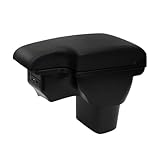 Auto Bracciolo Compatibile con Nissan Juke/Infiniti ESQ 2011-2019 Scatola Portaoggetti per Bracciolo Console Centrale Poggiabraccio Braccio vano Portaogget Doppio Strato con 3 Porte di USB