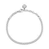 Brosway Bracciale Donna, Bracciale Tennis in Acciaio e Cubic Zirconia con Simbolo Quadrifoglio | Collezione Desideri - BEI016