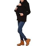 amropi 3-in-1 Donna Felpe del Portare Neonato Bambino Canguro Porta Bebè Felpa con Cappuccio di maternità Nero,M