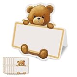 80 Pezzi Segnaposti Cartellini Orsetto Carino per Battesimo,Segnaposto Battesimo Nascita e Compleanno.Segnaposto Compleanno.Biglietti Pieghevoli Decorativi Eventi e Feste Speciali