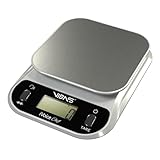 Bilancia da Cucina Parlante VIBAS iVoice Chef,per Non Vedenti o Anziani,Parla 5 Lingue,con Ausili Sonori per orientarsi,Ripetizione del Peso,Volume regolabile,Portata 10 Kg/22lb,Batterie Incluse