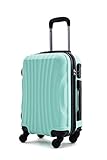 R.Leone Ryanair 55x40x20cm Valigia Trolley Bagaglio a mano Rigido Ultraleggero in ABS 4 Ruote smontabile Rimovibili Autonome 20373N (Valigia 55X40X20cm, Verde Acqua)