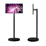 LjyAeono TV Portatile Mobile, Monitor Intelligente Portatile da 28,2 Pollici, TV Touchscreen, Smart TV Mobile Touchscreen Girevole con Telecamera, Smart TV Mobile da Pavimento 64G/Black