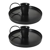 2 portacandele in ferro antico, portacandele in ferro, portacandele cilindrico, adatto per decorazioni natalizie, portacandele e portacandele insoliti. (nero)