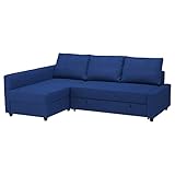 IKEA FRIHETEN Divano letto angolare con contenitore, blu Skiftebo