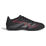 adidas Predator Club Turf Football Boots, Scarpe da Calcio Unisex-Adulto, Core Black/Grey Four/Lucid Red, 44 2/3 EU