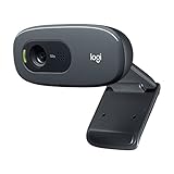 Logitech C270 Webcam HD, HD 720p/30fps, Videochiamate HD Widescreen, Correzione Automatica ‎Luminosità, Microfono Riduzione del Rumore, Skype, FaceTime, Hangouts, WebEx,PC/Mac/Tablet/Chromebook-Grigio