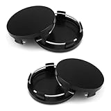 WANGZENIU 4 Pezzi coprimozzo per auto per VW T-Cross 2019 2020 2021 2022 2023 60MM, Centro Cerchi Tappi Mozzo Ricambio, Coprimozzo Centrale ABS Accessori Auto,Black