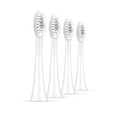 Ordo Testine di Ricambio per Spazzolino Elettrico Sonico con Tecnologia a Impulsi Sonici per la Pulizia dei Denti Rimozione Della Placca al Setole Pulite Adulti Confezione sa 4 Testine Bianco