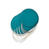 6 Cuscini Rotondi per Sedia Cucina Sfoderabili, Cuscini per sedie soggiorno - Cuscini da sedia con Laccetti made in Italy - Spessore 3 cm - Decorazioni casa (Petrolio, Diametro 35 cm)