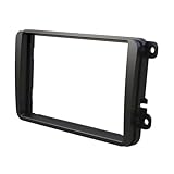 Audioproject A109 - Mascherina Autoradio 2 DIN compatibile con VW Golf 5 V 6 Caddy Touran Passat 3C Polo 6R Caddy Skoda Octavia Cornice Autoradio Mascherina Telaio Adattatore nero