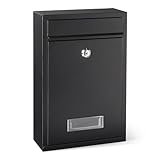 Amazon Basics, Cassetta postale con montaggio a parete e serratura, in resistente acciaio zincato, 32.5cm H x 21.5cm W x 9.0cm D, nero
