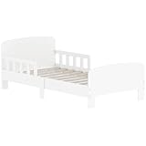 AIYAPLAY Letto Montessori per Bambini 3-8 Anni in Legno FSC, 140x70 cm Lettino Basso con Sponde Laterali e Bordi Lisci, Letto Singolo Bambino per Cameretta, Bianco