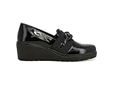 Melluso Slip-on Donna in Vernice con Zeppa e Catena Decorativa 39 / Nero