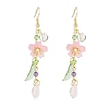 Orecchini Pendenti a Fiore Chic con Foglia - Gioielli Fata Rinfrescante per Donne e Ragazze