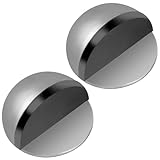 ECOSEAO Fermaporta da Pavimento Adesivo, 2 pezzi Fermaporta da Pavimento in Acciaio Inox, Ferma Porta da Pavimento con Paraurti in Gomma, Fermaporte per Tutti i Pavimenti Duri(Argento)