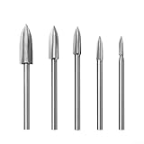 Punte da trapano con gambo da 3 mm per intagliare utensili rotanti, per legno, pavimenti antichi, bonsai, giocattoli e altri progetti di scultura (5 pezzi)