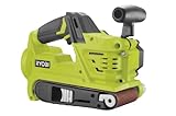 Ryobi R18BS-0, Levigatrice a Nastro a Batteria 18V, Misure 76 x 457mm, Batteria non Inclusa, con un Sacco di Raccolta Incluso, con Impugnatura a 3 Posizioni