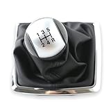 1neiSmartech Set Cuffia in Ecopelle e Pomello Leva Cambio Manuale 5 marce e Cornice Cromata Compatibile con Ford Focus MK2 2004-2012