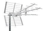 Antenna TV Emme Esse UHF a larga banda, CH. 21/48 Ready, 5G, verniciata bianca, 35 elementi.