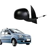 Specchietto Retrovisore COMPLETO Sinistro Meccanico Nero per Panda 169 2009-2011 - Lato Guida Compatibile, Non originale, adatto per la modifica da specchi piccoli a specchi grandi