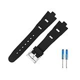 BPBZUTUMDZ Adatto for cinturino for orologio in gomma For Bulgari for interfaccia convessa, accessori for orologi morbidi e confortevoli da uomo e da donna 22x8mm 24x8mm(Fold Black-Steel,22x8mm)