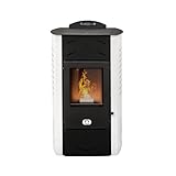 STUFE A PELLET ITALIA Siberia Idro 15 KW - Stufa a Pellet Idro Calore per Ambienti e Acqua Calda Efficienza 90% Scalda 90m² Autonomia 20H Programmabile 5 Velocità e Potenze Garanzia 24 Mesi Bianco