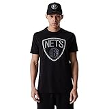 New Era Brooklyn Nets NBA Outline Logo Tee Black T-Shirt