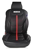 Sparco SPCS414RD Ferrara - Schienale Auto Universale, Nero/Rosso, 7 mm di Spessore in Sedile, 1 Pezzo
