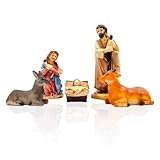 Gesar Statuine Presepe 3,5 cm 5 Pezzi - Set 5 Pezzi Presepe in Resina 3,5 cm - Personaggi Presepi - Presepe Statuine in Personaggi Dipinti a Mano