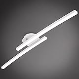 B.K.Licht Plafoniera LED soffitto moderna, L. 57.5cm, luce calda 3000K, 1100Lm, 12W, Lampadario, braccio ruotabile per Camera da letto soggiorno cucina, applique da parete interno