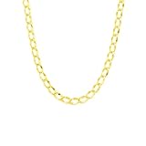 Monde Petit - Catena Collana Bilbao Oro Giallo 18K Lunghezza 45 cm spessore 3 mm - Scatola Regalo - Certificato di garanzia