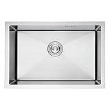 Ibergrif M87044 Lavello Cucina in Acciaio Inox 70x44 cm, Installazione a Sopratop o Filotop con Sifone Antiodore e Kit Scarico Completo